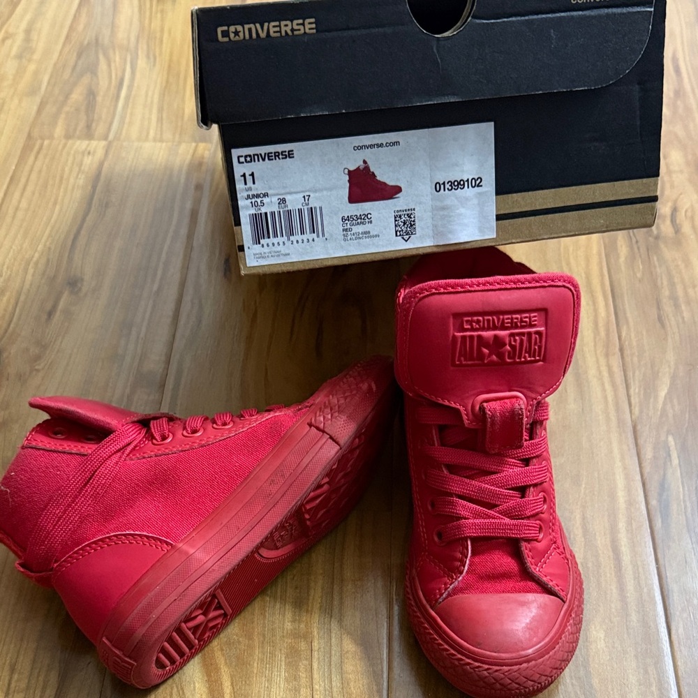 Youth Converse Bold Red High-Tops